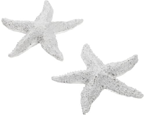 Toyvian 2 Stück Meerestier Modelle Meerestern Aquarium Dekoration Weiß für Fischbecken und Aquarien