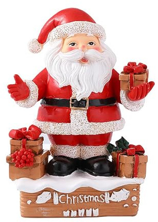 Fictory Weihnachtsmann auf Schornstein Figur, Weihnachtsdekorationen für Haus und Hof, festliche Feiertagsszene, Innen- und Außenbereich, Display Ornament