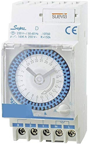 Suevia Zeitschaltuhr fuer Hutschiene Betriebsspannung: 230 V/AC Supra D 1 Wechsler 16A 250 V/AC Tage