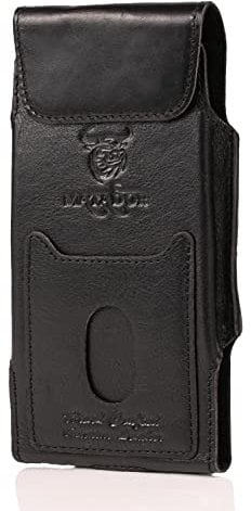 MATADOR kompatibel mit Galaxy S9 Plus/ S10 Plus / S20 Plus Leder Case Hülle Tasche Gürteltasche Crazy Black Magnetverschluss Kartenfach