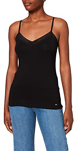 Morgan Top tirantes finos con bandas de encaje Negro XS