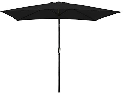 Happy Garden Parasol Droit HAPUNA rectangulaire 2x3m Noir avec manivelle. Parasol Droit inclinable.