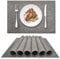 LIFEWEAR Platzsets Abwaschbar Tischsets 6er Set Platzdeckchen rutschfest Tischset PVC Hitzebeständig Tisch Platzset, S01 Grau