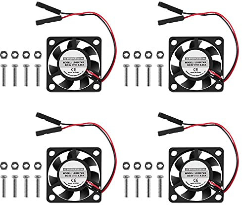 ALMOCN Raspberry Pi DC Brushless Cooling Fan - 3.3V/5V Heatsink Cooler, 30x30x7mm for Pi 4, 3B+, 3B, 2, B+