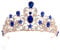 Prinzessin Krone Erwachsene Königsblau, Geburtstagskrone Kopfschmuck Festival Damen, Hochzeitskrone Braut Haarschmuck Gold