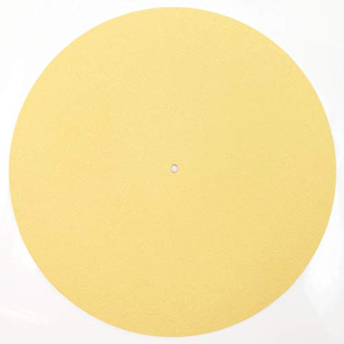 Felt Turntable Platter Mat LP Slip Mat Audiophile 3mm thick Slipmat for LP Vinyl Record (Yellow)