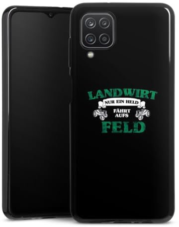 Silikon Hülle kompatibel mit Samsung Galaxy A12 Case schwarz Handyhülle Landwirtschaft Weisheiten Traktor