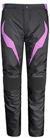 Chaqueta de Moto Impermeable para Mujer, Chaqueta 4 Estaciones con Forro Térmico Extraíble, Transpirable y con Protecciones CE - Pantalones Violeta M