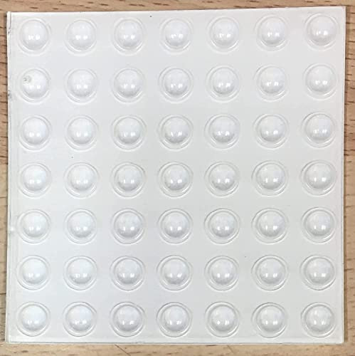 Abrafix CLEAR KITCHEN CABINET DOOR BUFFER PADS Catch, Protector, Soft Close Stop Dots 8mm, 49 total