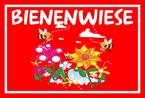 Melis-Folienwerkstatt Schild Bienenwiese 15x10cm - 3mm Hartschaum – 20 VAR S00359-242-D