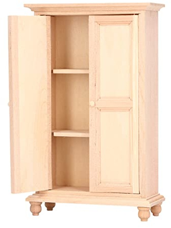 Puppenhaus-Miniatur-Kleiderschrank, Dekoration Puppenhaus-Kleiderschrank, Doppeltür, Elegantes Holz für Sammler für Weihnachtsfeiern