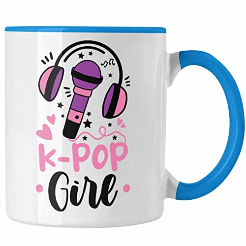 Trendation - K-Pop Girl Tasse Geschenk für K Pop Liebhaber (Blau)
