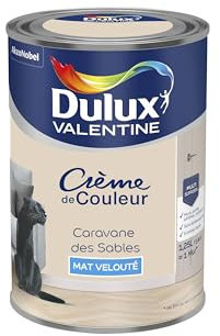 Dulux Valentine Crème de Couleur - Peinture multi-supports intérieure - Mat Caravane des Sables 1,25 L