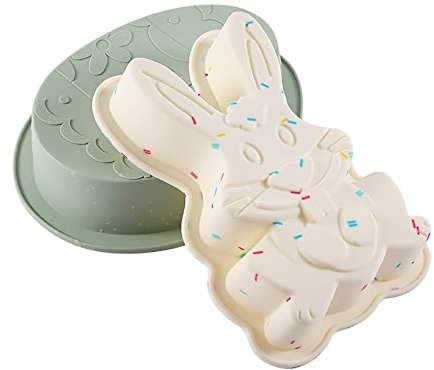 Osterdeko Hasenform Osterhase Schokoladenform Silikon Form Osterei Osterformen 3D Backform Ostern Silikon DIY Ostern Motivbackform Ostern Backwerkzeug für Ostern Party Dekoration Geschenk
