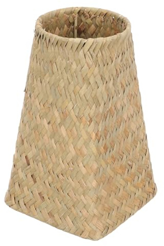Veemoon Rustic Table Woven Flower Vase, Farmhouse Dry Flower Vase Country Style Rattan Floral Hloder Retro Woven Pen Holder High Seagrass Pot for Home Office (20 * 12.5 * 9 Cm)