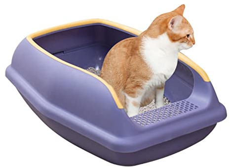 Novent Lettiera per Gatti Antispruzzo - con Parte Superiore Aperta per Recinzione Mobile, da Viaggio per Toilette di Gattini e Gatti Piccoli