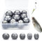 NINGYER 10 Stück Blei Angeln, Ovaler Keramikkern Laufblei Angeln mit Aufbewahrungsbox, 25g/30g/40g/50g/60g Angelblei, Geeignet zum Angeln im Freien