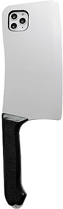 SGVAHY Creative Case - Funda compatible con iPhone 15 Pro Max, divertida funda 3D con forma de cuchillo de cocina en 3D, divertida protección anticaídas, color plateado