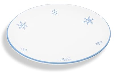 GMUNDNER KERAMIK Schneekristall Blau, Dessertteller Cup (Ø 20cm), handgemacht in Österreich