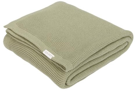 Little Dutch TE12514027 Kinderdecke Strick - Little Farm grün (110x140 cm)