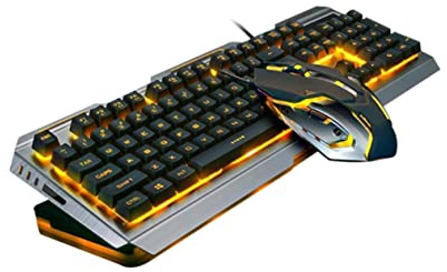 Homoyoyo Set Tastiera e Mouse Meccanici USB Retroilluminati per Gaming Design Ergonomico Retroilluminazione Tastiera per Giocatori