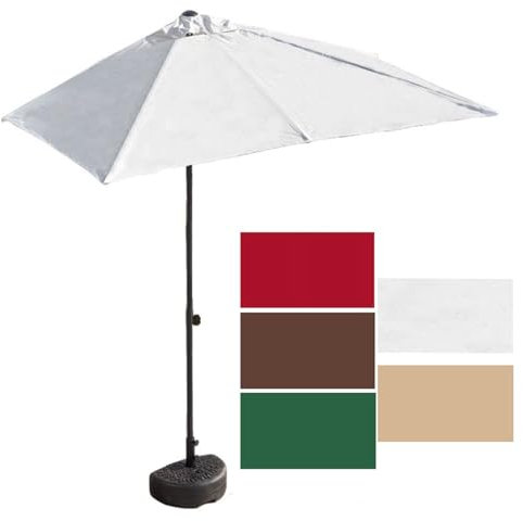Demi Parasol Balcon Appartement avec Socle Pied, Parasol de Jardin Rectangulaire Réglable en Hauteur, Auvent Polyester Imperméable Rouge, Vert, Marron, Blanc, Kaki ( Couleur : Blanca , Taille : L )