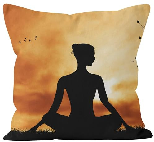 CEVAN Leinen Kissenbezüge Rechteckig Kissenhülle Anthrazit Yoga Kissenbezüge Ostern Kissenbezug Personalisiert Kissenbezüge Sofa Dekor 40x40cm,1Pcs