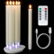 Eldnacele Rechargeable LED Taper Candles with Remote, Battery Operated Flickering Flameless Taper Candles, Real Wax LED Dinner Candles for Christmas Decorations