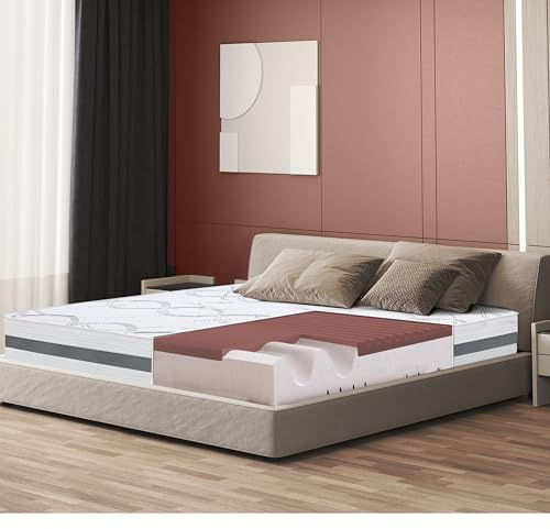 The White Stone Memory Foam-Matratze 180 x 220 | Höhe 27cm | Hypoallergener und atmungsaktiver Stoff | Orthopädische und selbstmodellierende Eigenschaften | Hergestellt in Italien