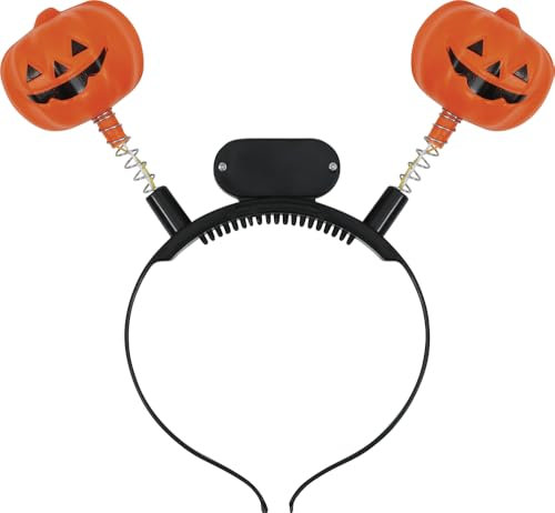FIESTAS GUIRCA | Serre-tête Citrouille avec Lumière (Taille Unique) - Accessoire de Costume pour Halloween et Fêtes - Idéal pour Célébrations et Événements - Serre-têtes et Couronnes avec Lumières
