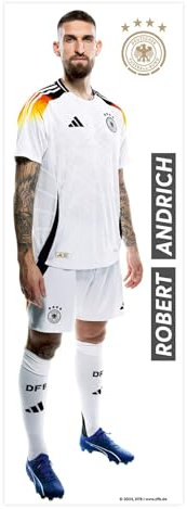 K&L Wall Art DFB Wandsticker Deutsche Nationalmannschaft Wandtattoo Fußballspieler Logo Fußball Trikot - Offizielles Lizenzprodukt (Andrich, 48x140 cm, DFB)