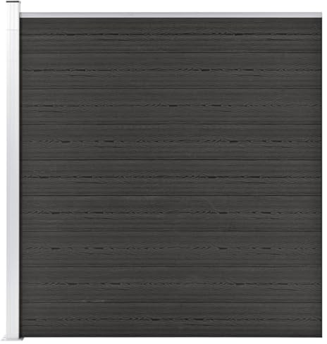 Gecheer Panneau de clôture WPC 175 x 186 cm gris, bordure, jardin, extérieur, P49069