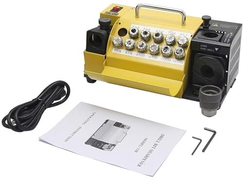 Drill Bits Sharpener, Drill Bits Grinder Sharpener 3-13mm, 95° to 135° Point Angle Adjustable Drill -Sharpener, Bits Sharpening Machine with 11 Collets, CBN Wheel for HSS(MR-20G)