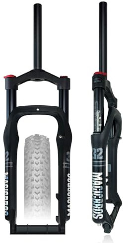 HTDRE Snowbike-Gabel 20/26 Zoll 4,0-Zoll-Reifen Fatbike-Luftfedergabel Federweg 100 mm Scheibenbremse 1-1/8 Zoll gerades Rohr Fahrräder Vorderradgabel für Beachbike/Mountainbike (20 Zoll)