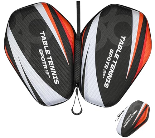 Raypontia Sechseckige Tischtennisschläger Tasche, 18 X 27 X 5,2 cm Tischtennisschläger Hülle Für 2 Schläger, Tischtennis Hülle Aus Eva-Hartschale, Paddelhülle, wasserdichte, Style C