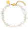 Purelei® Crystal Wave Armband Damen – Mit echten Keshi-Perlen & Bergkristall – Edelstahl 18K vergoldet/silber – Verstellbar 16–19 cm – Sommerliches Statement mit spiritueller Bedeutung (Gold)