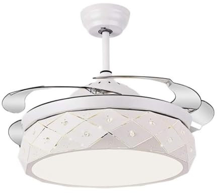 ZYGPH Ventilador de Techo Moderno con aspas Invisibles retráctiles y Control Remoto, silencioso, Ideal para Sala de Estar y Dormitorio.