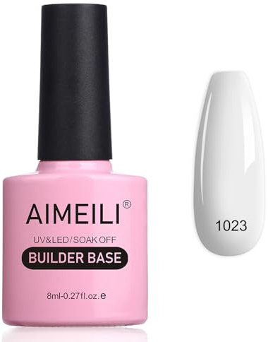 AIMEILI Builder Nail Gel, Shine Finish and Long Lasting Nail Strengthener Enhancement Building Rubber Base Coat for Manicure - BD1023