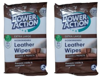 Crwp power action leather wipes (2 pack) 50 large wipes cleans and protects prevents cracks and nourishes with crwp card.
