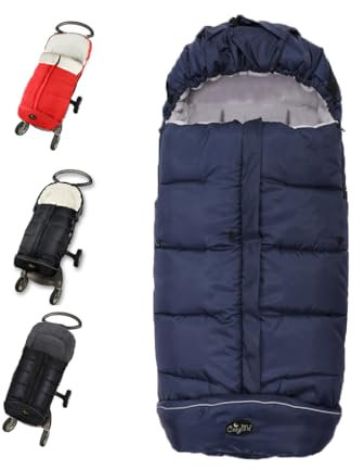 CozyMe Kinderwagen-Fußsack, isolierte Kinderwagendecke, wasserabweisend, Winter-Kinderwagen-Abdeckung für Kinderwagen, mittig offen, höhenverstellbare Wimpeltasche für Baby, M6–4T