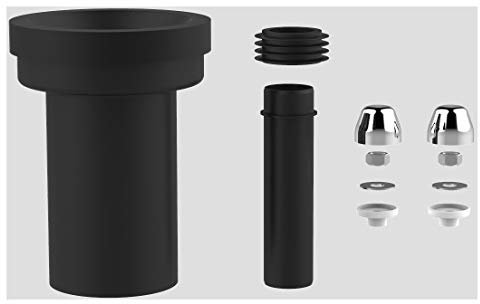 Wandklosett-Anschlussgarnitur m.Dichtung u.Deckkappen f.Befestigungsschr, 90 mm