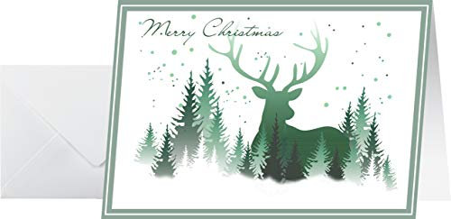 SIGEL DS063 Weihnachtskarten Set mit Umschlag | A6 | 25 Stück | Christmas Forest | ideal zum Bedrucken