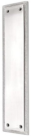 Heavy Duty Georgian Finger Push Plate Door Protector Solid Forged Brass & Chrome (Chrome)