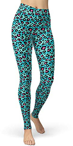 sissycos Damen Leopardenmuster Leggings Hohe Taille, Sanft Elastisch Jogginghose Strumpfhosen Lang(grüne Leopard,XL)