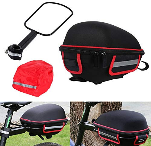 DORALO Fahrrad Satteltasche, Fahrradtasche Satteltasche Gepäcktasche Gepäckträger Tasche Mit Schnellverschluss Und Regenschutz (4,5 Kg),Rot