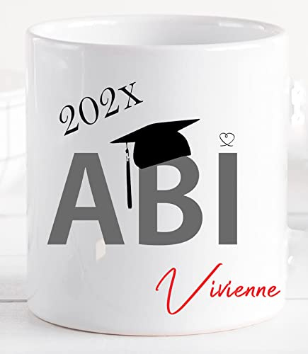 Abitur Geschenke für Abiturienten Mädchen/Tochter - Abitur bestandenes Abi 2025 - Tasse mit Namen personalisiert als Geschenkidee (Vivian)