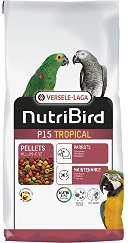 VERSELE-LAGA - NutriBird P15 Tropical - Extrudierte Pellets - Erhaltungsfutter für Papageien - Mehrfarbig - 10kg