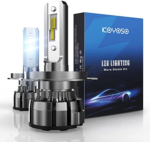 KOYOSO Lampadine H4 LED per Auto, 16000LM 80W LED Lampada Luci 6000K, 12V