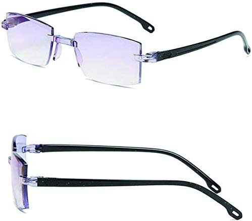 Neue Diamantgeschliffene Bifokale Progressive Und Anti-blau-brillen Ultraleicht-Lesebrille,Anti-Blau-Progressive Fern- und Nah-Lesebrille,Sehen Sie Weit,Schauen Sie in Die Nähe,Mit Brillenetui (+3.50)