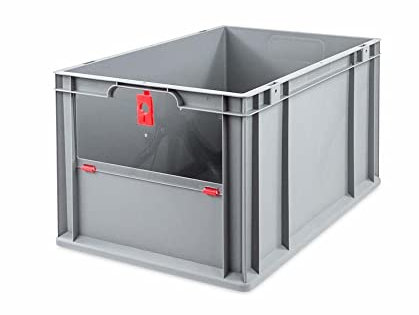 PROREGAL Eurobox NextGen Insight Cover | HxBxT 32x40x60 | 65 Liter | Hoch/Rot | Eurobehälter, Transportbox, Transportbehälter, Stapelbehälter